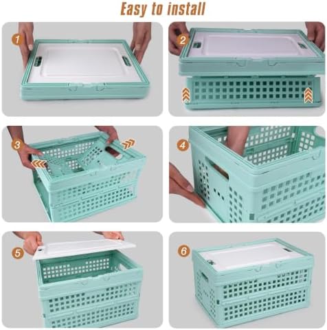 Collapsible Storage Crate, Foldable Plastic Basket - Image 5