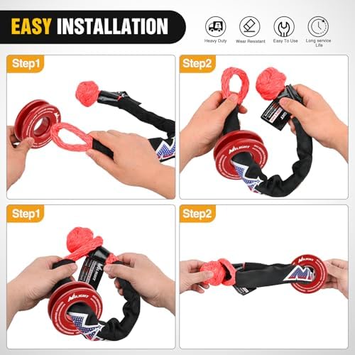 Nilight Synthetic Soft Shackle 1/2" x 24" & Recovery Ring Kit - Image 7