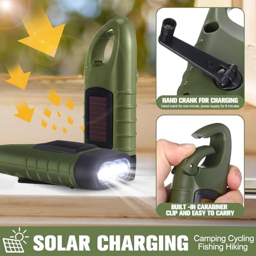 Leelosp 9 Pcs Hand Crank Solar Flashlight Emergency LED - Image 4