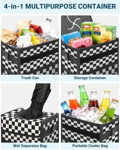 Capolo Car Trash Can with Lid, Leakproof Car Garbage Can Car Trash Bag - Image 5
