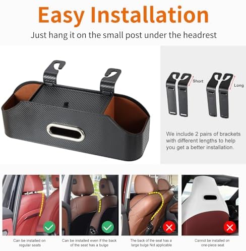 Car Seat Back Cup Holder, 4-in-1 Multifunctional Backseat Organizer - Image 6