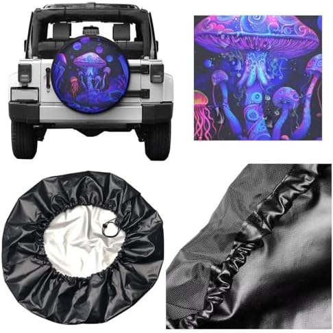 Cute Boho Mushrooms Spare Tire Cover Purple Pink Weatherproof Wheel Protectors - Image 3