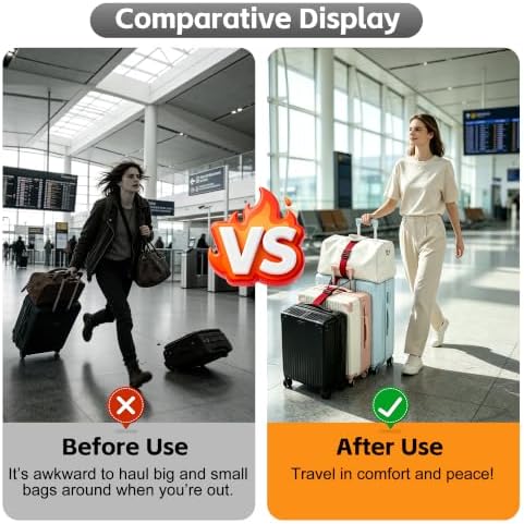 Red Luggage Bungee Strap，Extended Adjustable Luggage Connector Straps - Image 4