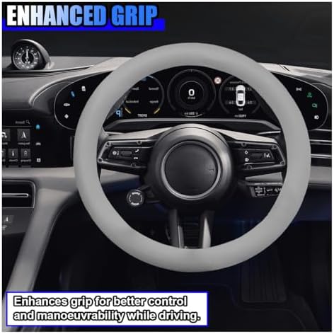 3PCS Silicone Car Steering Wheel Cover Set, Anti-Slip Car Steering Wheel & - Image 3