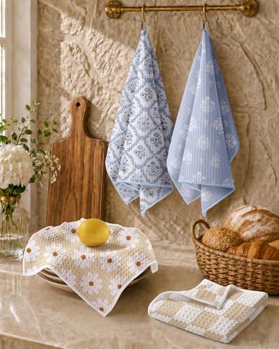 Miss Adola 2pcs Double-Sided Microfiber Kitchen Towels, Toile Elegance - Image 5