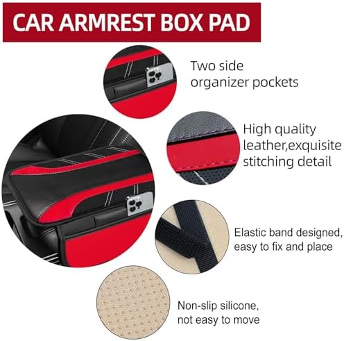 NBTEPEM 6 Pcs Red Steering Wheel Cover Set, Sport Microfiber Leather Steering - Image 4