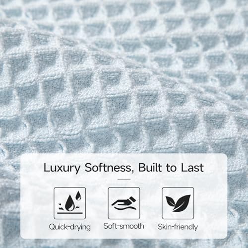 REDKISS Soft 8 Piece Waffle Towel Set, Microfiber, Lighter Weight, Quick Dry - Image 3