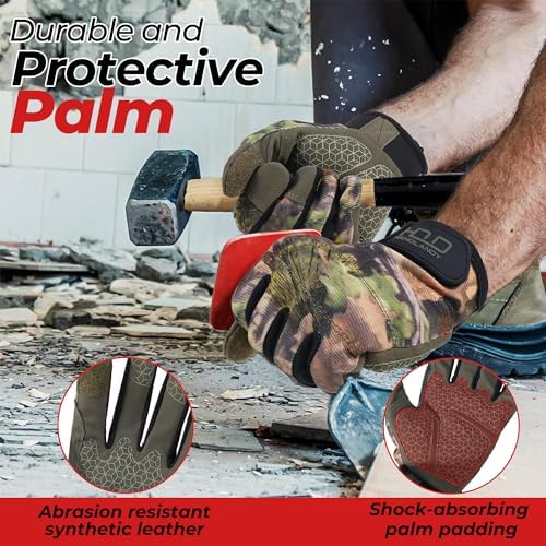 HANDLANDY Work Gloves for Men & Women, Utility Mechanic Working Gloves Touch - Image 2