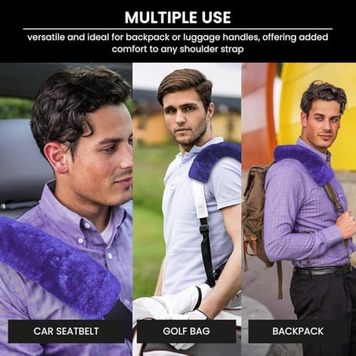 Andalus Brands 2-Pack Authentic Sheepskin Seat Belt Cover Pad – Ultra Soft Car - Image 4
