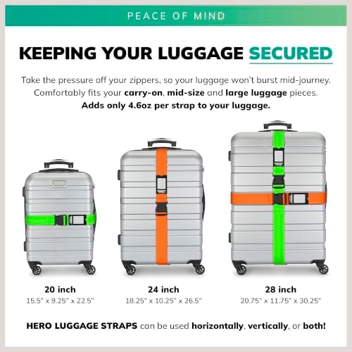 Hero Luggage Straps for Suitcases Heavy-Duty Adjustable Luggage Belt - Image 3