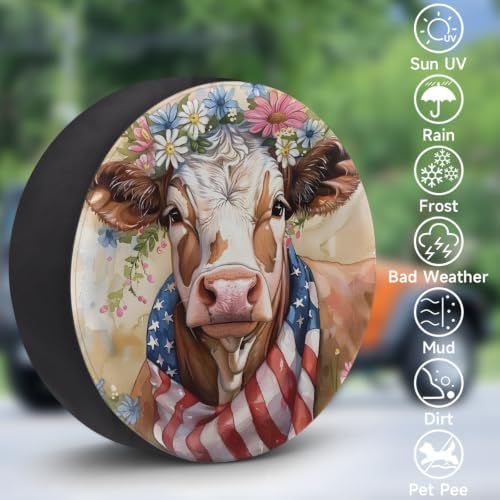 Highland Cow Spare Tire Cover Dust-Proof Wheel Protector - Image 3