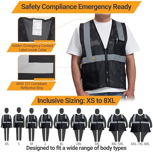 AYKRM 2 Pocket Mesh High Visibility Reflective Safety Vest - Image 5