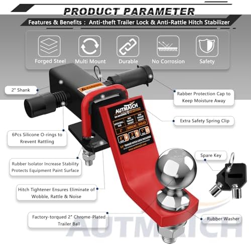 AUTMATCH Trailer Hitch Ball Mount - Image 4