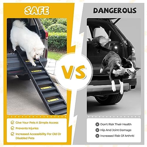COZIWOW Portable Dog Car Ramps 61" L Folding High Traction Pet Stairs - Image 5