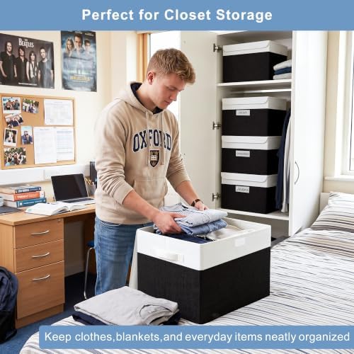 Large 17" 42 Quarts Collapsible Stackable Storage Bins - Image 3
