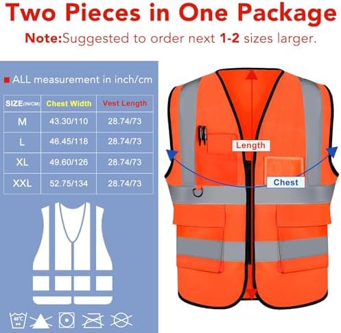 XPCARE Reflective Safety Vests For Women Men, High Visibility Security Vest - Image 2