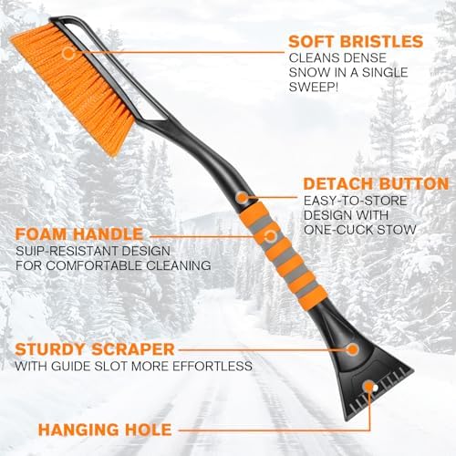 Showvigor 25" Snow Brush and Ice Scrapers - Image 2