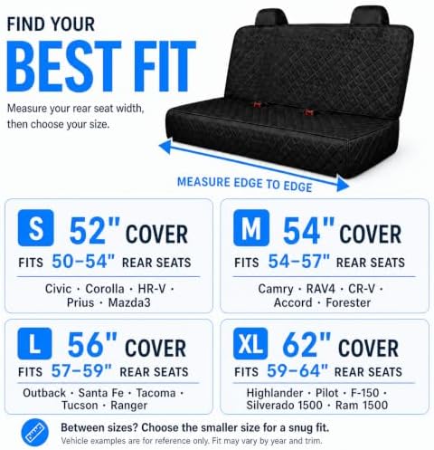 Back Seat Cover for Dogs, 600D Waterproof Non-Slip Car Seat Protector - Image 2