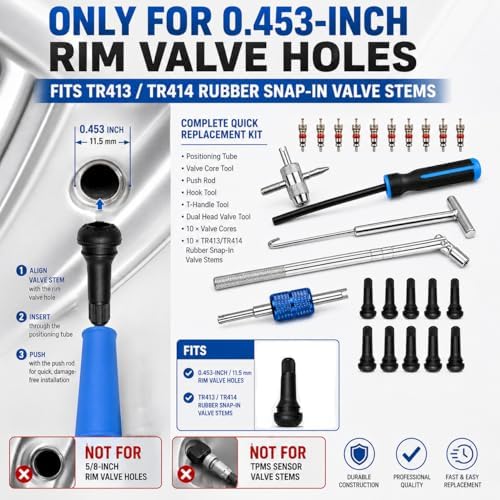 Valve Stem and Core Removal Replacement Tool Kit, Valve Stem Installation Tool - Image 3
