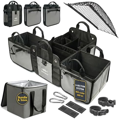 Modular 5-Section Heavy Duty Trunk Organizer by DURABLEZ