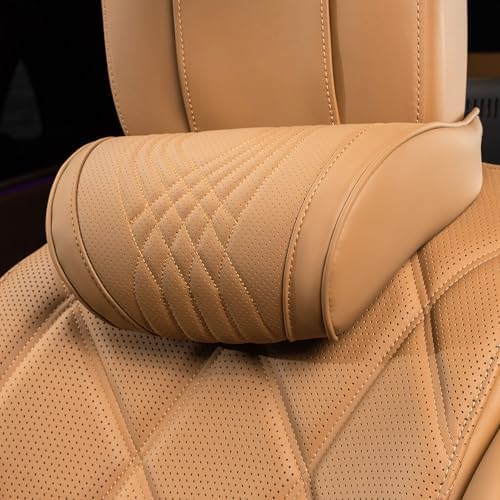 Car Headrest Pillow for Driving Memory Foam Palomino Brown 1 Pack by Dapucarin