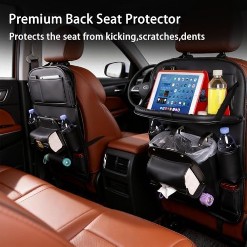 Universal Premium Leather Foldable Car Backseat Organizer - Image 4