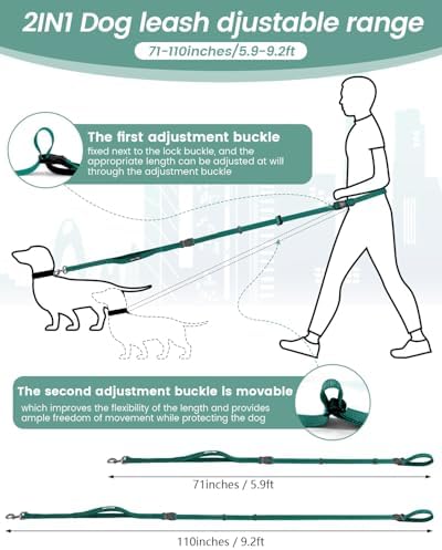 Hands Free Dog Leash with Seatbelt Set, Waist & Crossbody 33-110 lbs - Image 2
