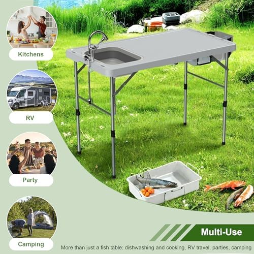 Foldable Fish Cleaning Table, Portable Camping Table - Image 6
