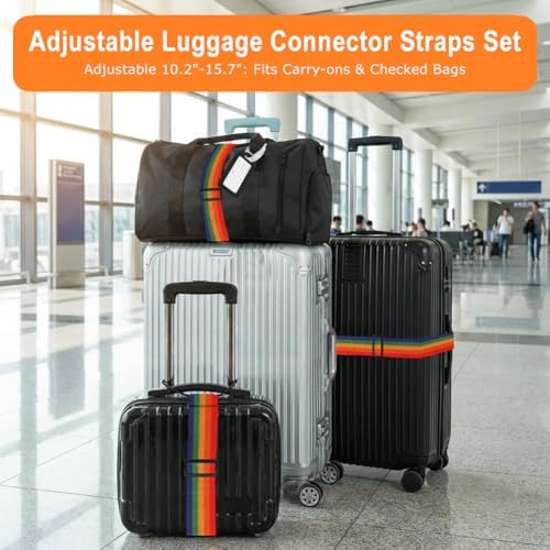 Luggage Strap Set, 4-Piece 10.2 to 15.7 inch Fabric Linking Bands and 2 Luggage - Image 5