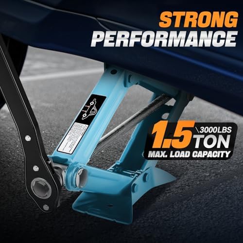 Auto Dynasty Scissor Jack, 1.5 Ton Portable Car Lift Jack, Quick Lift Car Tire - Image 2