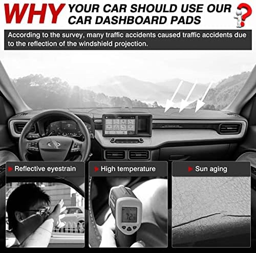 Autorder Dashboard Cover Mat for 2022-2026 Ford Maverick Accessories Dash Cover - Image 2