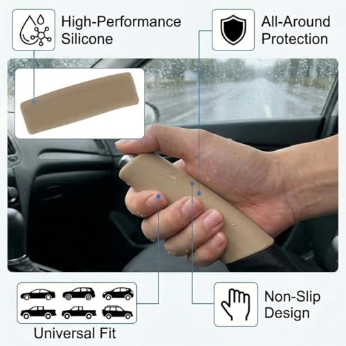 Car Handbrake Cover, Anti-Slip Silicone Automotive Handle Grip Protector - Image 3
