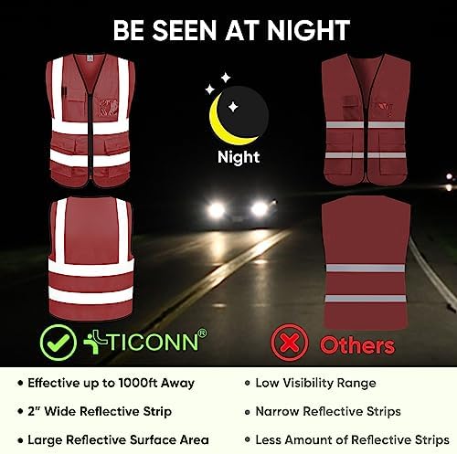 TICONN High Visibility Reflective Safety Vest - Image 3