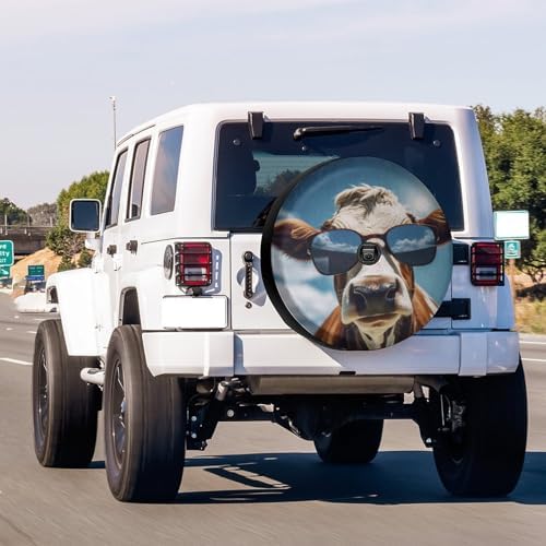 Cool Cow Wearing Sunglasses Spare Tire Cover - Image 2