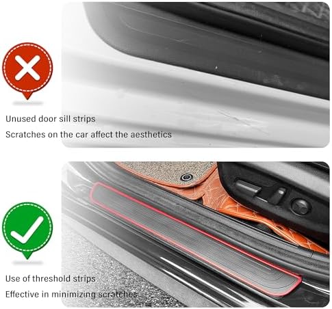 4PCS Car Door Sill Protector, Anti-Scratch & Waterproof Car Door Sills Scratch - Image 3