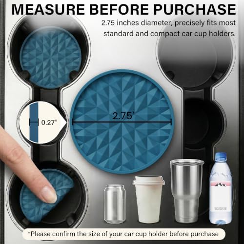 Silicone Car Coasters Set of 4, 2.75" Cup Holder Mats - Image 2