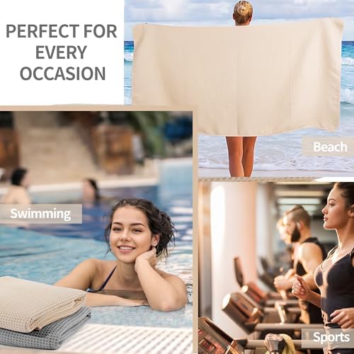 MICROFI New Microfiber Waffle Bath Towels, 2 Pieces, Fast Drying, Lint Free 430 - Image 7