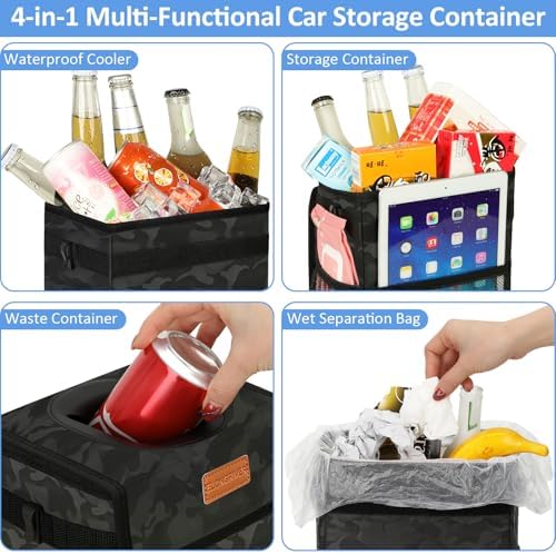 ELONGRIVER Leak Proof Car Trash Can - Image 7