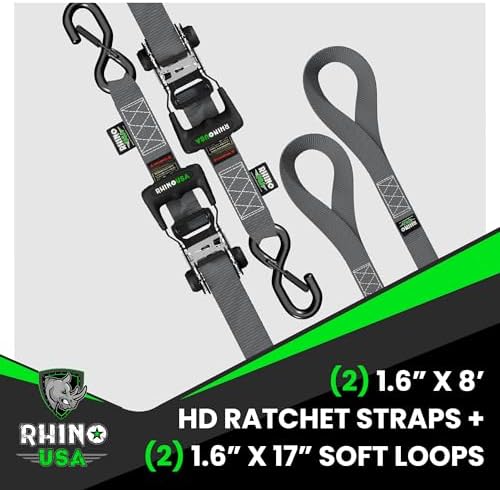 Rhino USA Heavy Duty Ratchet Tie Downs - Image 4