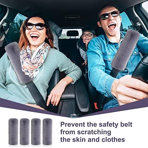 Boao 4 Pack Sheepskin Seat Belt Cover Shoulder Pad - Image 2