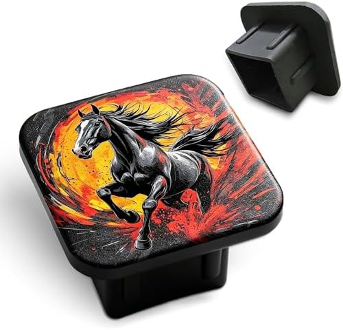Hitch Cover Fits for 2 Inch Hitch Fierce Black Horse by Unknown
