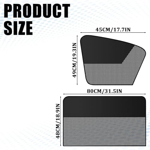 Magnetic Car Window Shades 4PCS Front & Rear Side Window, UV Protection Sun - Image 2