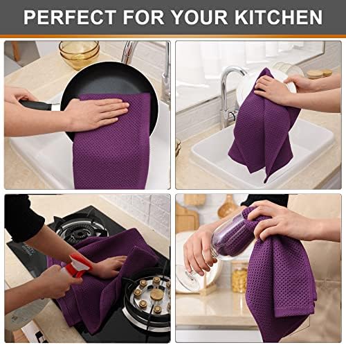 Kitinjoy 100% Cotton Waffle 4-Pack Kitchen Towels - Image 4