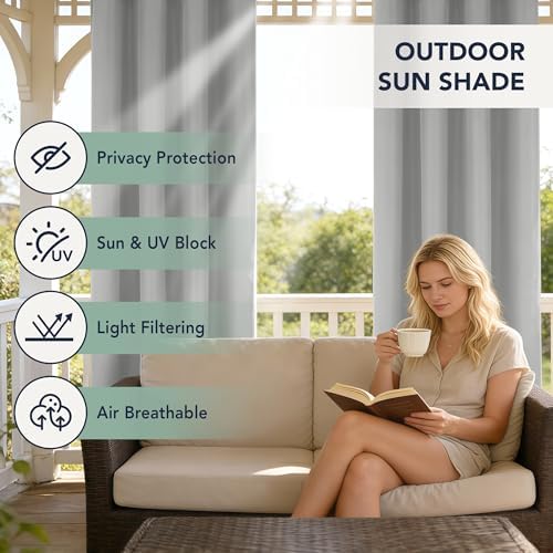 Patio Curtains Outdoor Waterproof, Privacy Drapes - Image 3