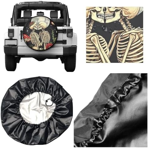 Skeleton Couple Mushroom Garden Spare Tire Cover - Image 3