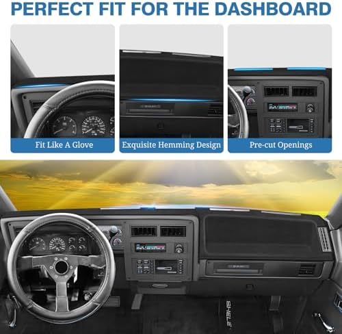 FIILINES Dash Cover for 1987-1996 Dodge Dakota, Dashboard Mat Exact Fit for - Image 4