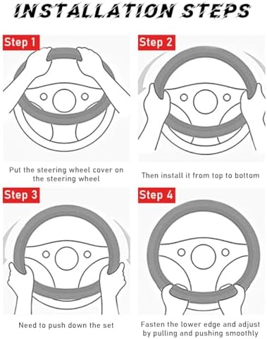 povtii Car Steering Wheel Cover, 15 Inch Leather Breathable Auto Steering Wheel - Image 5