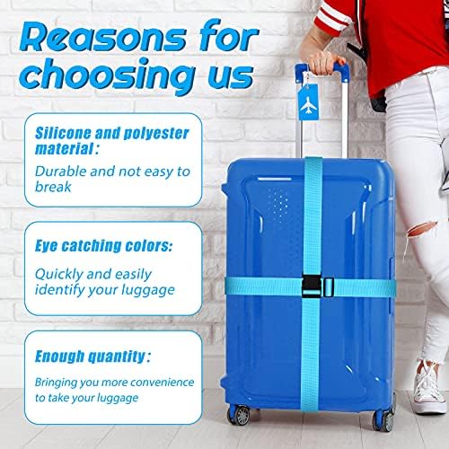 Weewooday 8 Pcs Luggage Straps Suitcase Tags Set - Image 4