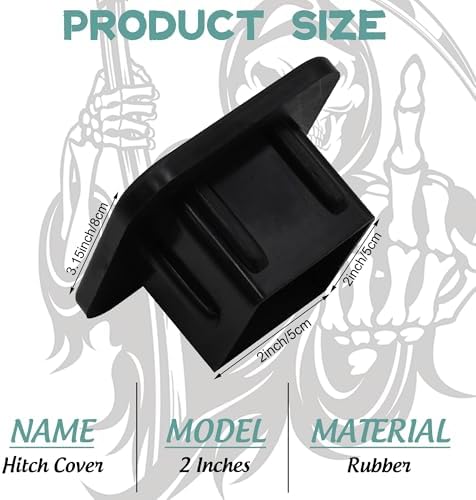 Railer Hitch Cover, Grim Reaper Gesturing Tow Hitch Cover - Image 2
