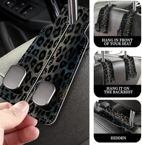 PU Leather Car Seat Hook, Storage Headrest Hanger, Cute Car Backseat Organizer - Image 2